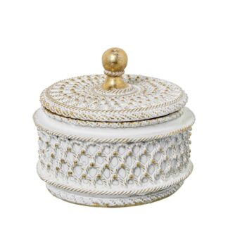 Joyero Resina Dorado Ø11x8,5cm
