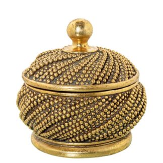 Joyero Resina Dorado Ø13x2,5cm