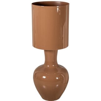 Lámpara De Pie Metal Marrón Brillo C/interruptor De Pie Ø43x120cm 1xe27 Max.25w No In