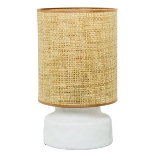Lámpara Sobremesa Cerámica Blanca Ø23x39,5cm Tulipa:ø23cm