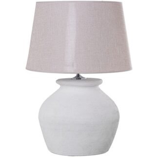 Lámpara Sobremesa Cerámica Blanca +97742 1xe27 Max.40w No In Ø50x70cm Base:ø38x50cm