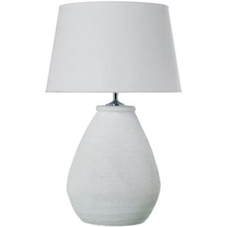 Lámpara Sobremesa Cerámica Blanca +97744 1xe27 Max.40w No In Ø50x78cm Base:ø35x55cm