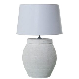 Lámpara Sobremesa Cerámica Blanca +97746 1xe27 Max.40w No In Ø45x70cm Base:33x48cm