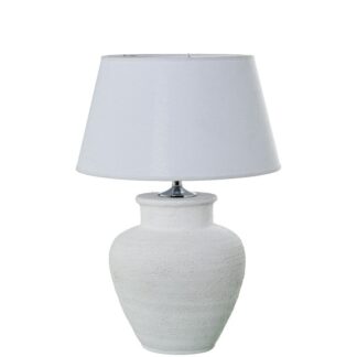 Lámpara Sobremesa Cerámica Blanca +97753 1xe27 Max.40w No In Ø38x55cm Base:ø25x38cm