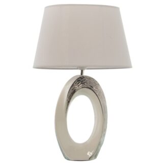 Lámpara Sobremesa Cerámica Blanca/plata+92231 30x20x50cm