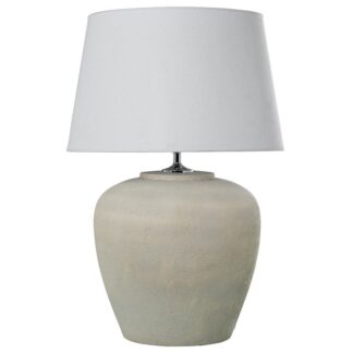 Lámpara Sobremesa Cerámica Crema +97738 1xe27 Max.40w No Inc Ø50x72cm Base:ø39x50cm