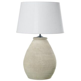 Lámpara Sobremesa Cerámica Crema +97743 1xe27 Max.40w No Inc Ø50x78cm Base:35x55cm