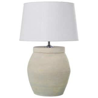 Lámpara Sobremesa Cerámica Crema +97745 1xe27 Max.40w No Inc Ø45x70cm Base:ø33x48cm