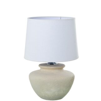 Lámpara Sobremesa Cerámica Crema +97764 1xe27 Max.40w No Inc Ø35x52cm Base:ø30x35cm