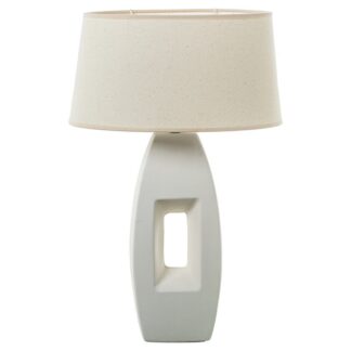 Lámpara Sobremesa Ceramica Crema Rugosa+61751, 1xe27 Max.40w 38x20x60cm