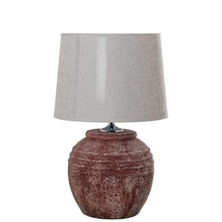 Lámpara Sobremesa Cerámica Marrón +97769 1xe27 Max.40w No In Ø35x56cm Base:ø24x34cm