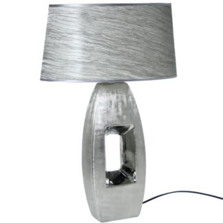 Lámpara Sobremesa Cerámica Plata+54614, 1xe27 Max40w No Incl 38x20x60cm
