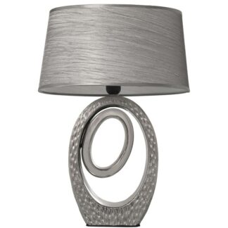 Lámpara Sobremesa Cerámica Plata+57230 1xe27 Max.40w No Incl 38x24x57cm Base:22x8x32cm