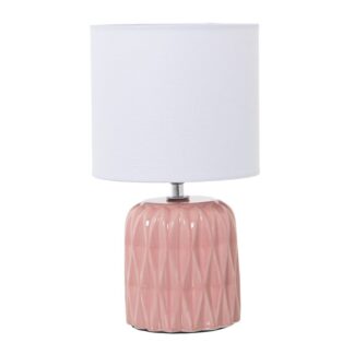 Lámpara Sobremesa Cerámica Rosa, 1xe14, Max.40w Ø17x30cm, Base: Ø11x14,5cm