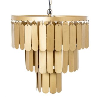 Lámpara Techo Láminas De Hierro Dorado, 1xe27 Max.25w No Inc 45x45x43cm, Cable: 100cm