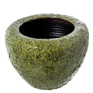 Macetero Cerámica Ø36cm Verde Rugoso Ø36x25cm Base:ø20cm