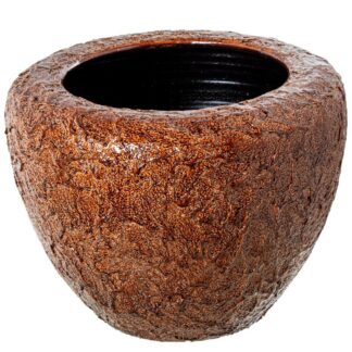 Macetero Cerámica Ø40cm Marrón Rugoso Ø40x30cm Base:ø22cm