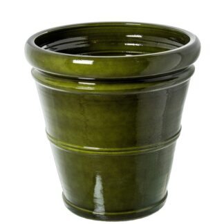 Macetero Cerámica Ø45cm Verde Brillo Ø45x47cm Base:ø28cm