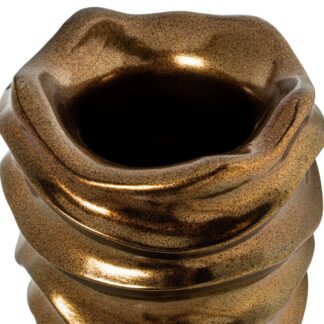 Macetero Cerámica 50cm Dorado Cuero Ø30x50cm Hueco:ø16x16cm