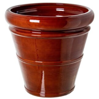 Macetero Cerámica Ø50cm Marrón Brillo Ø50x50cm Base:ø30cm