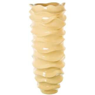 Macetero Cerámica 80cm Crema Brillo Ø32x80cm Hueco:ø20x20cm