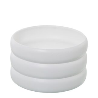 Macetero Cerámica Ondulado Blanco Mate Ø25x15cm