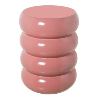 Mesa Auxiliar Fibra De Vidrio Rosa Brillo 35x35x46cm