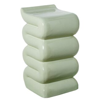 Mesa Auxiliar Fibra De Vidrio Verde Brillo 30x30x56cm