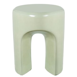 Mesa Auxiliar Fibra De Vidrio Verde Brillo 35x35x43cm
