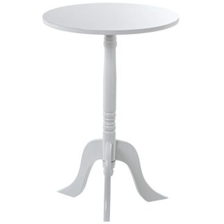 Mesa Auxiliar Madera Blanca Ø30x54cm