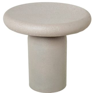 Mesa Auxiliar Metal Beige Mate Rugoso Ø45x41cm Base:ø20cm