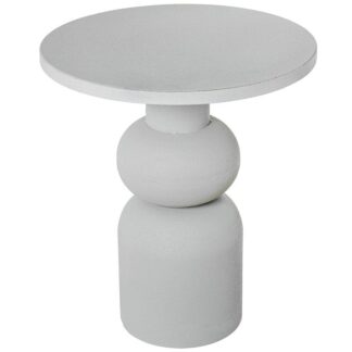 Mesa Auxiliar Metal Blanca +72373 Ø45x55cm