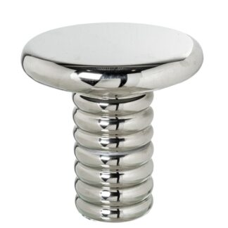 Mesa Auxiliar Metal Plateado Ø40x46cm Base:ø18cm
