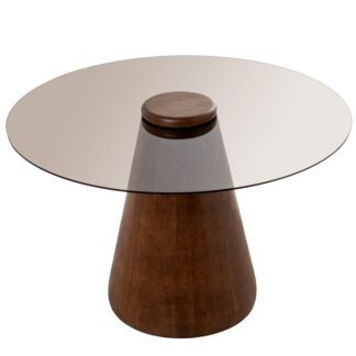 Mesa Centro Base Madera Sobre Cristal +85216 80x80x50cm