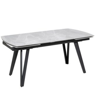 Mesa Comedor Extensible Piedra Sinterizada C/patas Metal 160-240x90x75cm