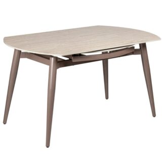 Mesa Comedor Extensible Piedra Sinterizada C/patas Metal 85-135x135x75cm
