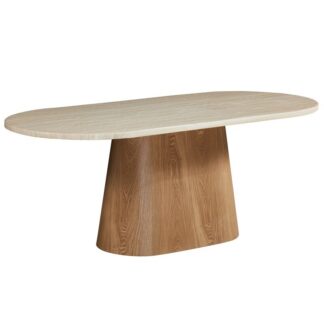 Mesa Comedor Madera Sobre Ceramica Acabado Marmol +68573 200x90x76cm