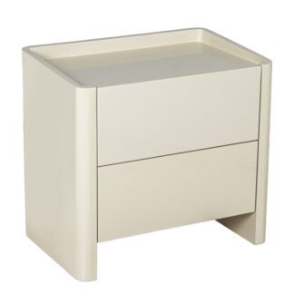 Mesa De Noche Madera Lacada Blanco, Dm+ Chapa Mad. Caucho 61x40x57cm
