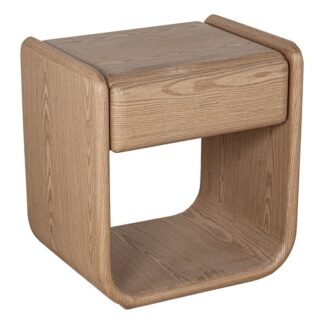 Mesa De Noche Madera Natural, Dm+ Chapa Mad. Caucho 51x40,5x56,5cm