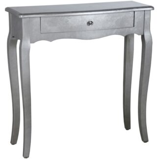 Mesa Entrada C/cajón Madera Plata 80x30x80cm, Madera: Abeto+dm