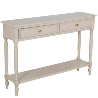 Mesa Entrada Madera 2 Cajones Beige 110x28x75cm