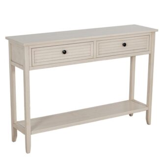 Mesa Entrada Madera 2 Cajones Beige 110x28x75cm, Mdf+pino