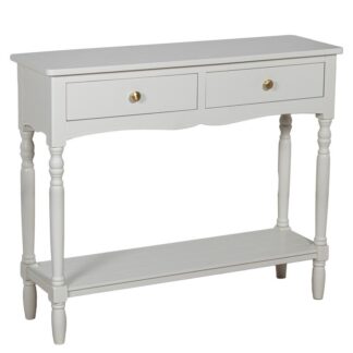 Mesa Entrada Madera 2 Cajones Blanco Roto 90x28x75cm