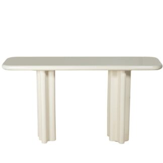 Mesa Entrada Madera Dm Blanco Lacado +91235 150x40x80cm Requiere Montaje