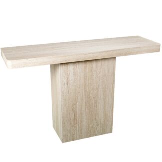 Mesa Entrada Madera Dm+papel Travertino Color Natural 120x35x75cm