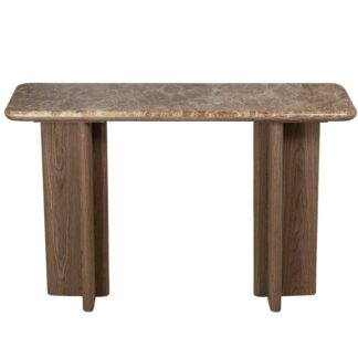 Mesa Entrada Mármol C/patas Madera Dm Natural +91239 120x35x80cm Requiere Montaje