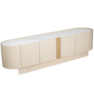 Mesa Tv Madera Beige C/4 Puertas 180x40x48cm