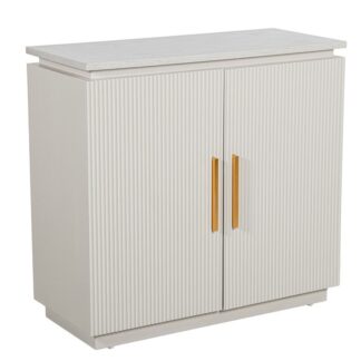 Mueble Entrada Madera Dm C/2 Puertas Color Beige 80x35x76cm