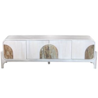 Mueble Tv Madera Mango C/piedra C/4 Puertas 160x40x50cm