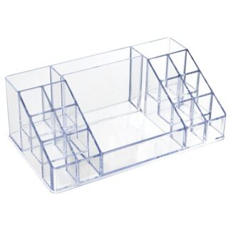 Organizador Acrilico Para Cosmeticos Tono Azulado 12,5x22x8cm